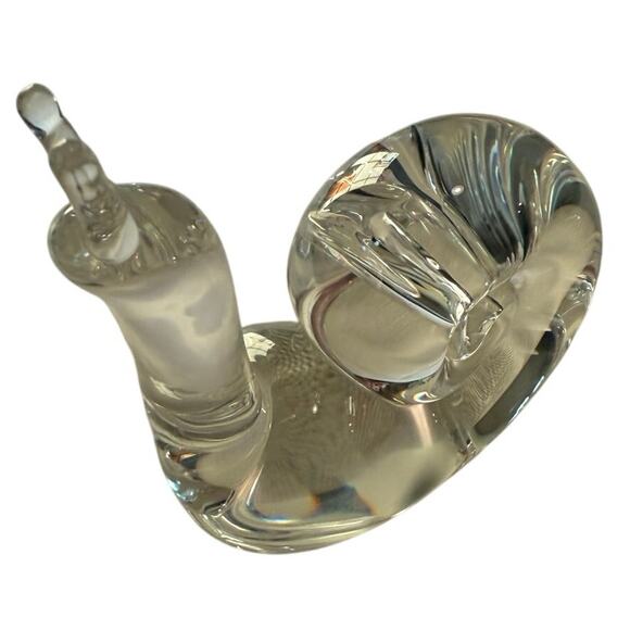 Steuben Snail Paperweight • Signed • Vintage Crystal Art Glass Figurine, 3” - Picture 5 of 10